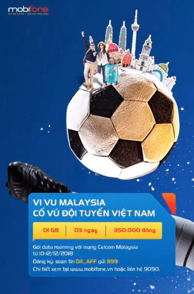 MobiFone triển khai cung cấp gói cước data chuyển vùng quốc tế (CVQT) mang tên AFF2018 tại Malaysia MobiFone triển khai cung cấp gói cước data chuyển vùng quốc tế (CVQT) mang tên AFF2018 tại Malaysia