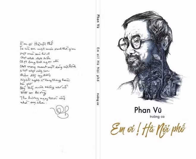 Bìa tập trường ca "Em ơi! Hà Nội phố" của nhà thơ Phan Vũ.
