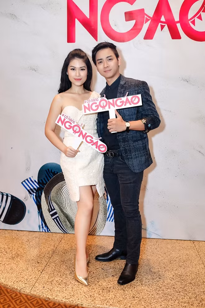 Ngọc Thanh Tâm và Hoài Lâm trong buổi họp báo công bố dự án điện ảnh "Cô nàng ngổ ngáo".
