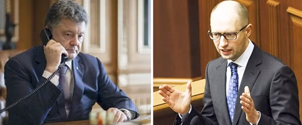 Tổng thống Petro Poroshenko và Thủ tướng Arseny Yatsenyuk.