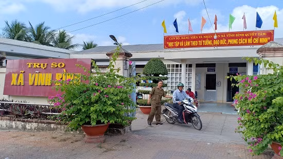 Trụ sở xã Vĩnh Bình, nơi ông Nam làm Bí thư Đảng ủy xã.