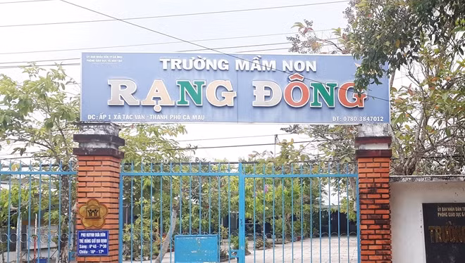 Trường Mầm non Rạng Đông, nơi bà Phới bỏ việc không rõ lý do.