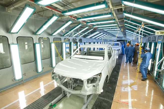Một trong những khâu sản xuất được kiểm soát chất lượng chặt chẽ trong nhà máy Rayong của GM Thái Lan