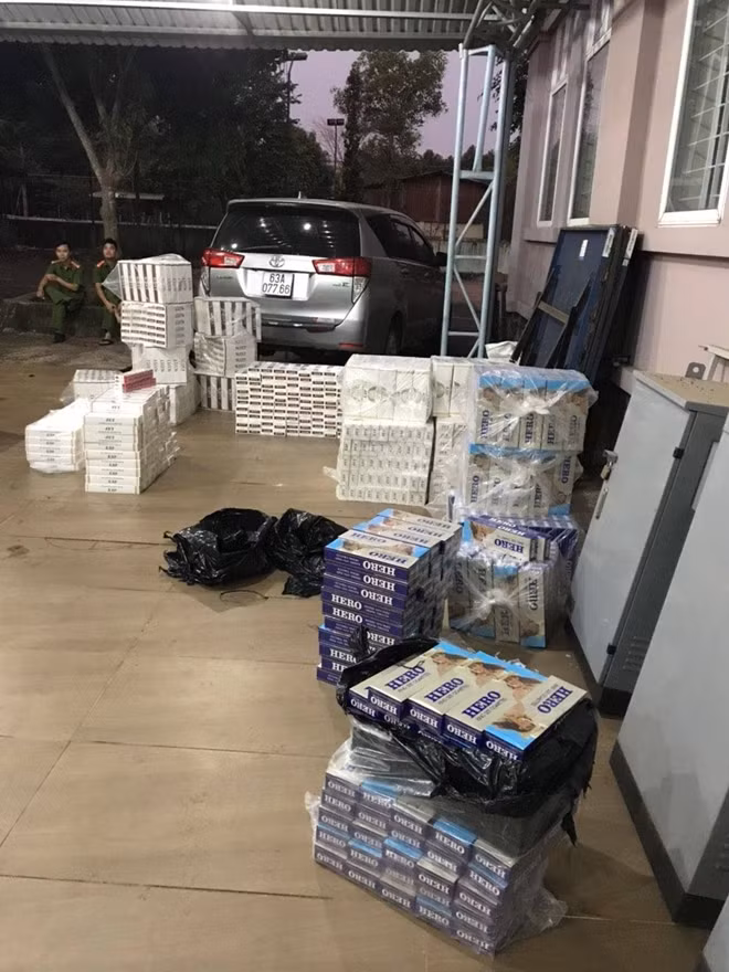 Số thuốc lá lậu bị tạm giữ.