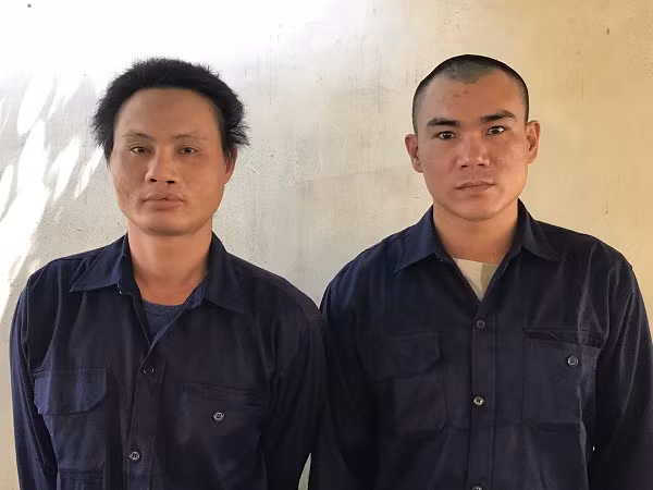 Tuấn và Quý tại cơ quan công an.