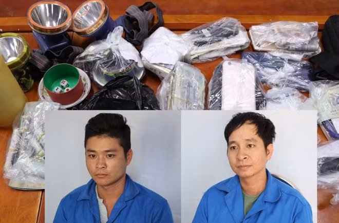 Các đối tượng cùng tang vật