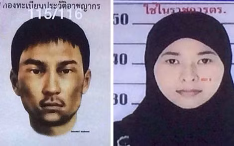 Chân dung phác họa 2 nghi phạm mới, được cho dính líu vụ đánh bom Bangkok. (Ảnh: Bangkok Post). Chân dung phác họa 2 nghi phạm mới, được cho dính líu vụ đánh bom Bangkok. (Ảnh: Bangkok Post).