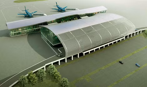 Phối cảnh nhà ga mới tại sân bay Cát Bi.
