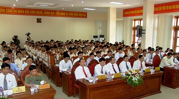 Các đại biểu tham dự Đại hội Đại biểu Đảng bộ Công an tỉnh Quảng Bình lần thứ XX nhiệm kỳ 2015-2020.