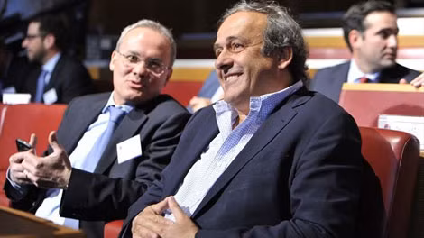 Chủ tịch UEFA Michel Platini cũng có mặt tại lễ bốc thăm ở Nyon .