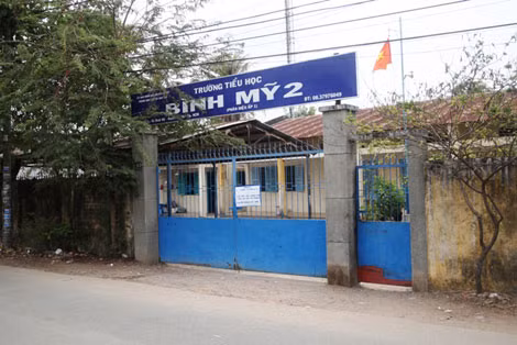 Ngôi trường nơi cháu Phút học trước khi mất tích.