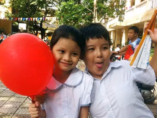 Ngộ nghĩnh trước giờ khai giảng.