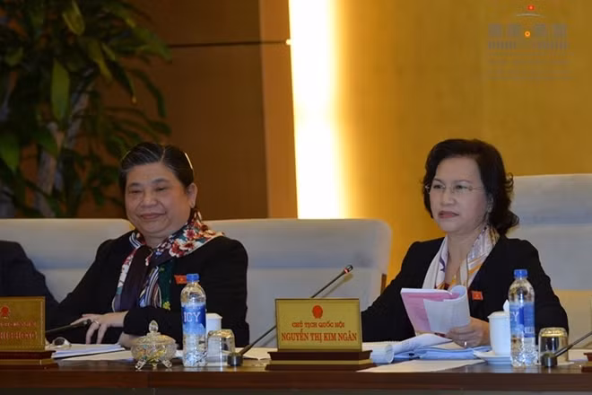 Chủ tịch Quốc hội Nguyễn Thị Kim Ngân phát biểu tại phiên họp