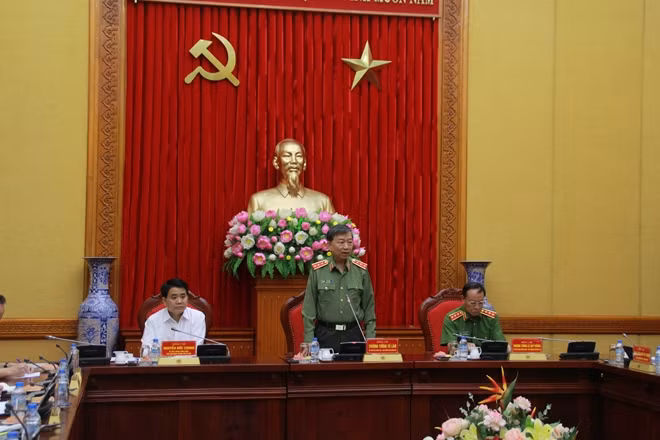 Bộ trưởng Tô Lâm phát biểu tại buổi làm việc