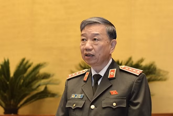 Bộ trưởng Tô Lâm phát biểu tại Quốc hội.