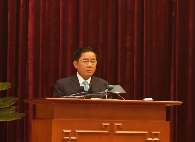 Chủ nhiệm Uỷ ban Kiểm tra Trung ương Trần Cẩm Tú phát biểu khai mạc hội nghị