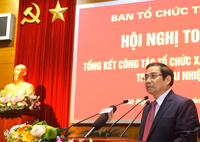 Trưởng Ban Tổ chức Trung ương Phạm Minh Chính phát biểu khai mạc hội nghị.