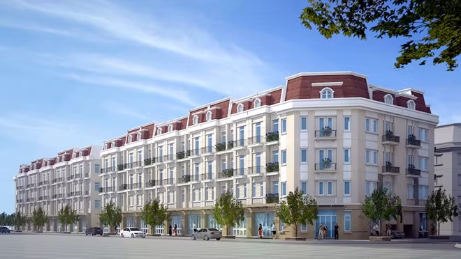 Phối cảnh khu liền kề hiện đại, sang trọng