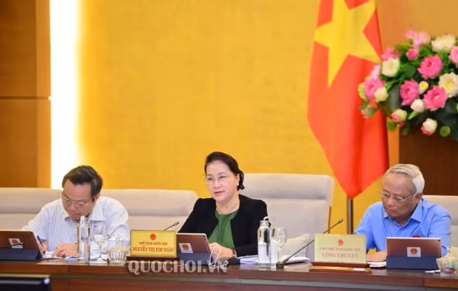 Chủ tịch Quốc hội Nguyễn Thị Kim Ngân phát biểu tại phiên họp