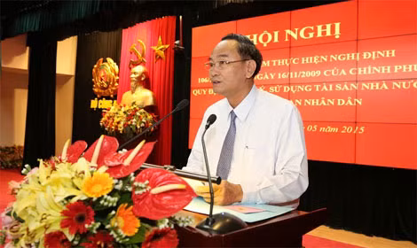 Đồng chí Nguyễn Hữu Chí, Thứ trưởng Bộ Tài chính phát biểu tại Hội nghị.