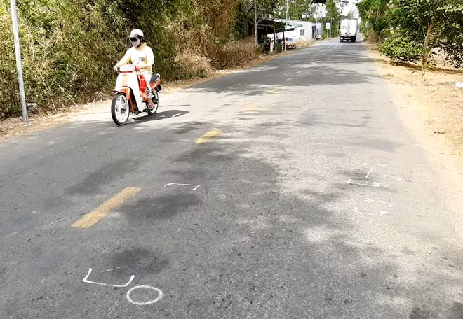 Hiện trường vụ tai nạn khiến anh Rích tử vong.