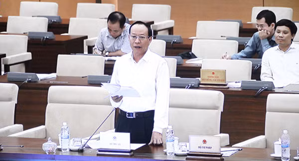 Thứ trưởng Lê Quý Vương phát biểu tại phiên họp. Ảnh chụp qua màn hình trực tuyến.