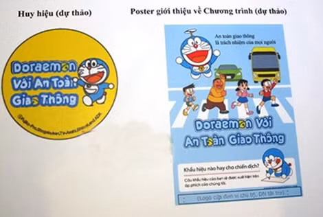 Chú mèo máy Doraemon – biểu tượng an toàn giao thông.