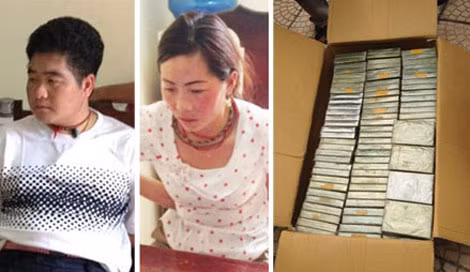 Các đối tượng: Tráng A Tàng, Giàng Thị Sua và 265 bánh heroin của Tàng bị cơ quan Công an bắt quả tang.