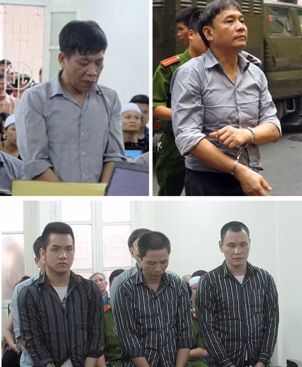 Các bị cáo Kiên, Văn và đồng bọn.