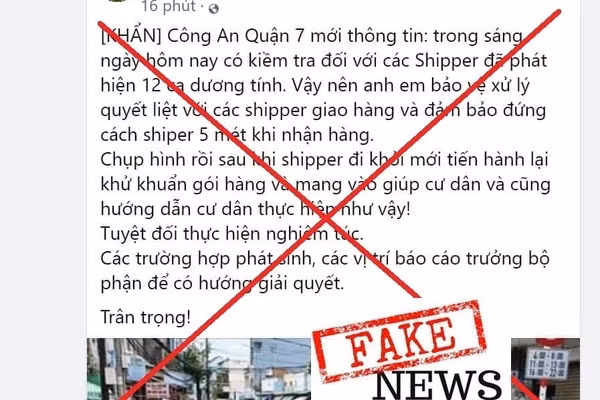 Công an quận 7 đang truy tìm người đăng đoạn thông tin gây hoang mang dư luận.