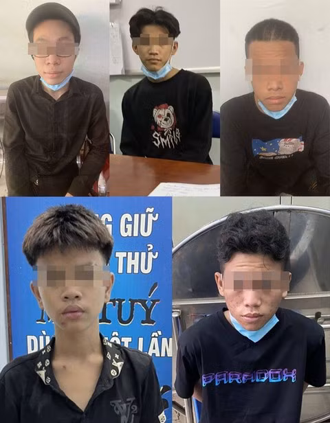 Băng cướp nhí vừa bị Công an huyện Hóc Môn triệt phá.
