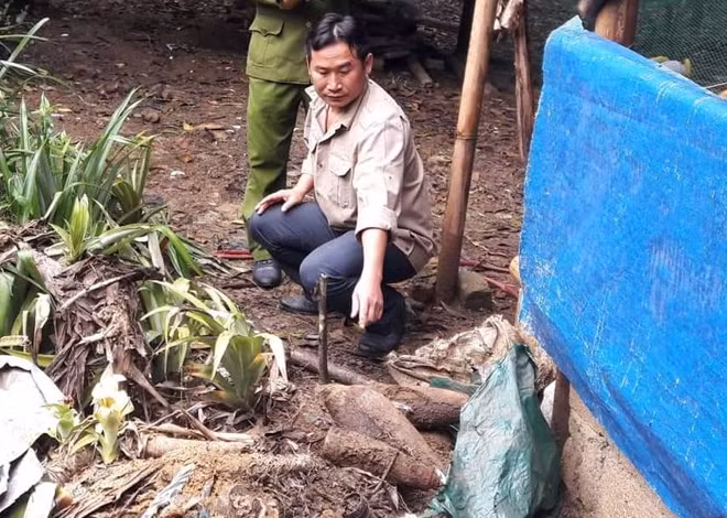 Bom, đạn cối lộ thiên trong vườn nhà bà Gái.