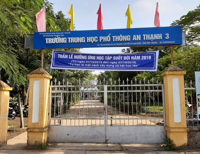 Trường THPT An Thạnh 3, nơi học sinh làm đơn xin đổi giáo viên vì bị đánh.