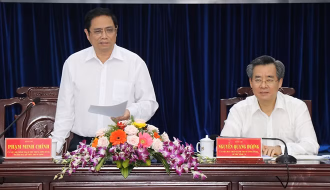 Đồng chí Phạm Minh Chính, phát biểu chỉ đạo tại buổi làm việc.