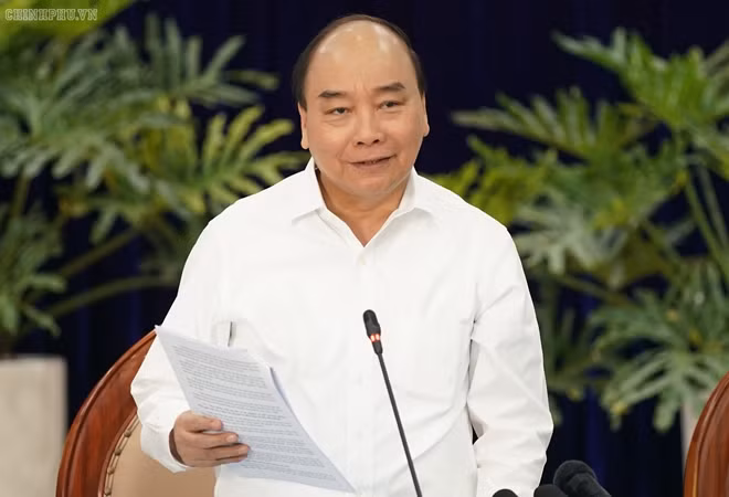 Thủ tướng Nguyễn Xuân Phúc phát biểu tại buổi làm việc (ảnh Quang Hiếu).