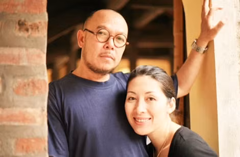 Vợ chồng họa sỹ Thành Chương và nhà báo Ngô Hương.
