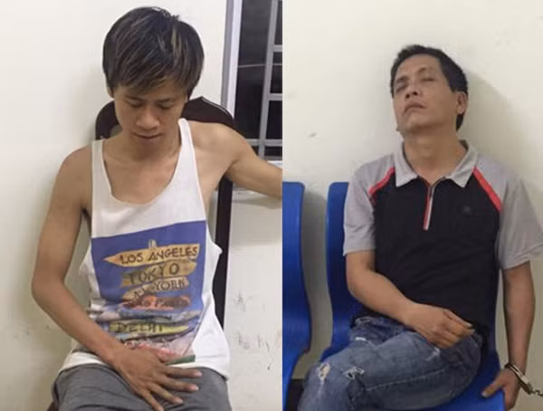 Hai đối tượng Nguyễn Văn Tình (trái) và Phạm Việt Thắng.