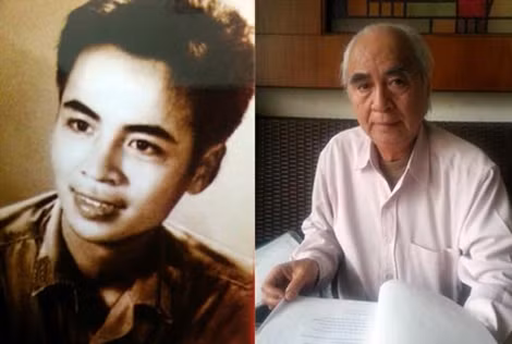 Nhà thơ Trương Trung Phát thời trẻ và bây giờ.