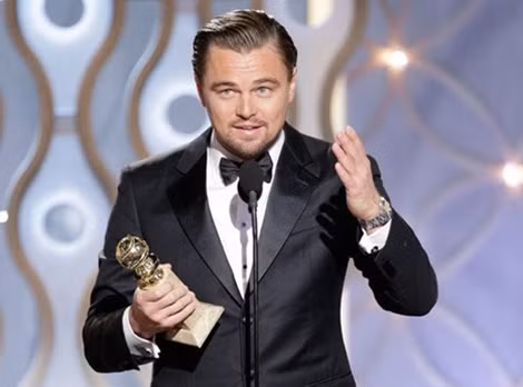 Bộ phim "The Revenant" đại thắng với 3 hạng mục chính ở "Quả cầu vàng" 2016. Trong ảnh: tài tử Leonardo DiCaprio được vinh danh ở hạng mục "Nam diễn viên chính xuất sắc - Thể loại chính kịch".