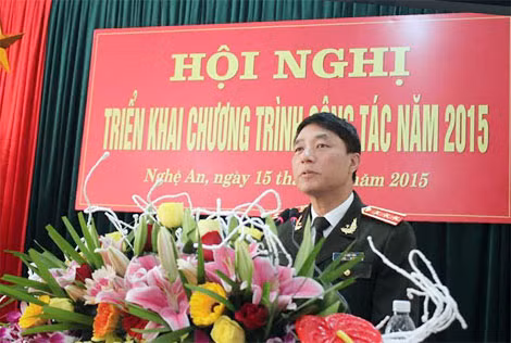 Thượng tướng Trần Việt Tân, Thứ trưởng Bộ Công an phát biểu tại Hội nghị.