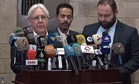 Ông Martin Griffiths - Đặc phái viên Liên Hiệp Quốc về vấn đề Yemen - tại Sanaa ngày 21-11.