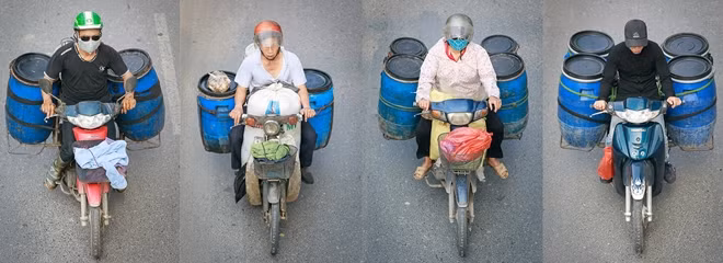 Thu gom cơm thừa canh cặn. Hà Nội 2018.