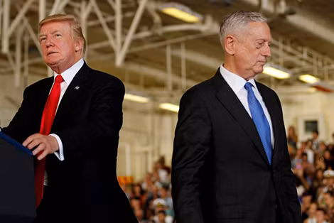 Tổng thống Mỹ Donald Trump và Bộ trưởng Quốc phòng James Mattis. Tổng thống Mỹ Donald Trump và Bộ trưởng Quốc phòng James Mattis.