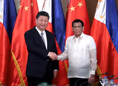 Chủ tịch Trung Quốc Tập Cận Bình và Tổng thống Philippines Rodrigo Duterte. Ảnh: gbTimes.