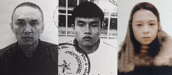 Ba đối tượng trong vụ án.