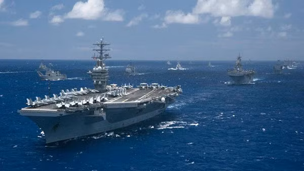 Nhóm tàu sân bay Mỹ thực hiện hoạt động tự do hàng hải ở Biển Đông. Ảnh: chinadefenseobservation.