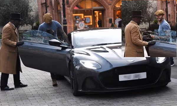 David Beckham bị cánh săn ảnh bắt gặp lái Aston Martin DBS Superleggera 2018.