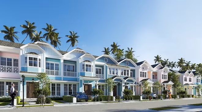 Phối cảnh second home Florida trên trục đường xuyên tâm của NovaWorld Phan Thiet.