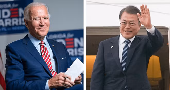 Ông Moon Jae-in trở thành nguyên thủ thứ hai được ông Joe Biden đón tiếp tại Nhà Trắng.