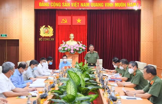 Bộ trưởng Tô Lâm phát biểu tại buổi làm việc.